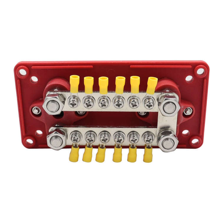 CP-3159 300A 12-48V RV Yacht Modified Double Row 12-way M6 Terminal Busbar with 12pcs Terminals