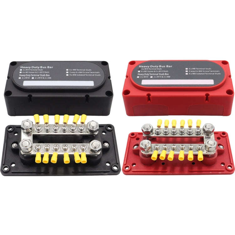 CP-3160 1 Pair 300A 12-48V RV Yacht Modified Double Row 12-way M6 Terminal Busbar with 24pcs Term...
