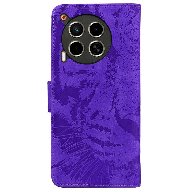 For Tecno Camon 30 4G / 5G Tiger Embossing Pattern Flip Leather Phone Case(Purple)