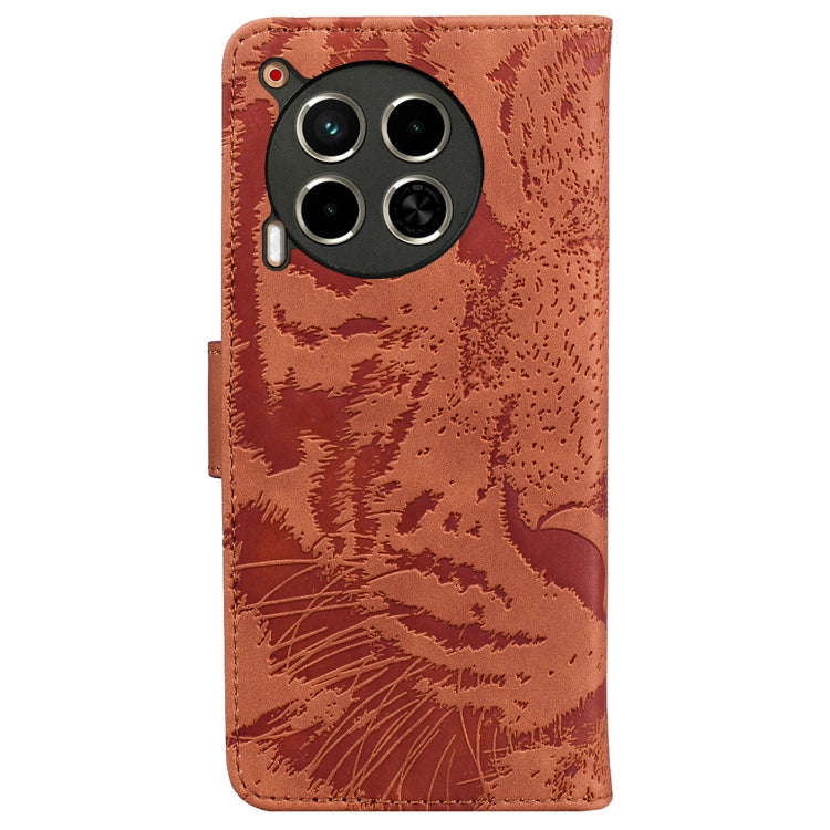 For Tecno Camon 30 4G / 5G Tiger Embossing Pattern Flip Leather Phone Case(Brown)
