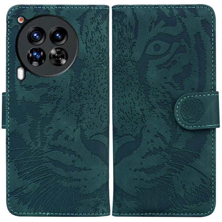 For Tecno Camon 30 Premier 5G Tiger Embossing Pattern Flip Leather Phone Case(Green)