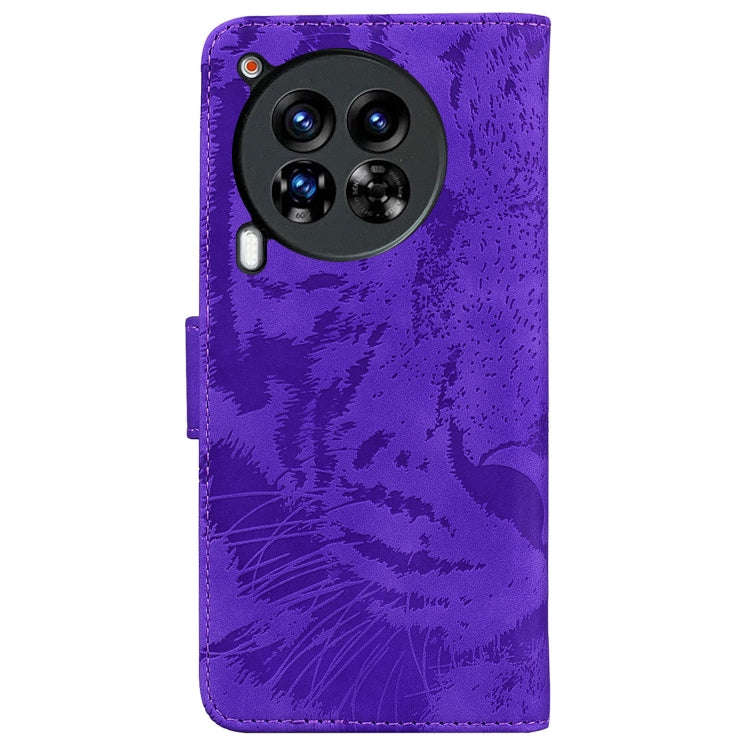 For Tecno Camon 30 Premier 5G Tiger Embossing Pattern Flip Leather Phone Case(Purple)