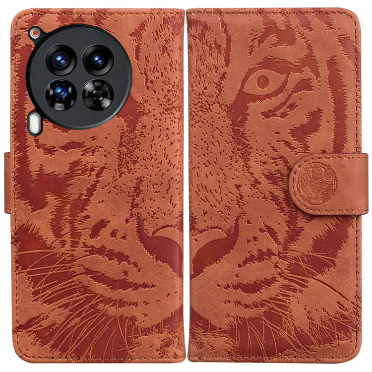 For Tecno Camon 30 Premier 5G Tiger Embossing Pattern Flip Leather Phone Case(Brown)