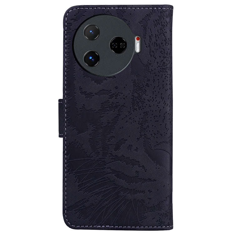 For Tecno Camon 30 Pro Tiger Embossing Pattern Flip Leather Phone Case(Black)