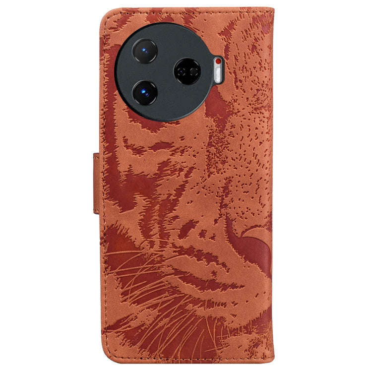 For Tecno Camon 30 Pro Tiger Embossing Pattern Flip Leather Phone Case(Brown)