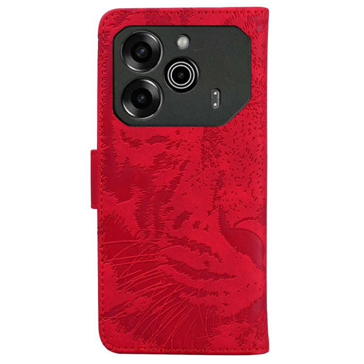 For Tecno Pova 6 / Pova 6 Pro Tiger Embossing Pattern Flip Leather Phone Case(Red)