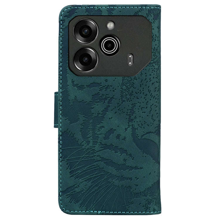 For Tecno Pova 6 / Pova 6 Pro Tiger Embossing Pattern Flip Leather Phone Case(Green)