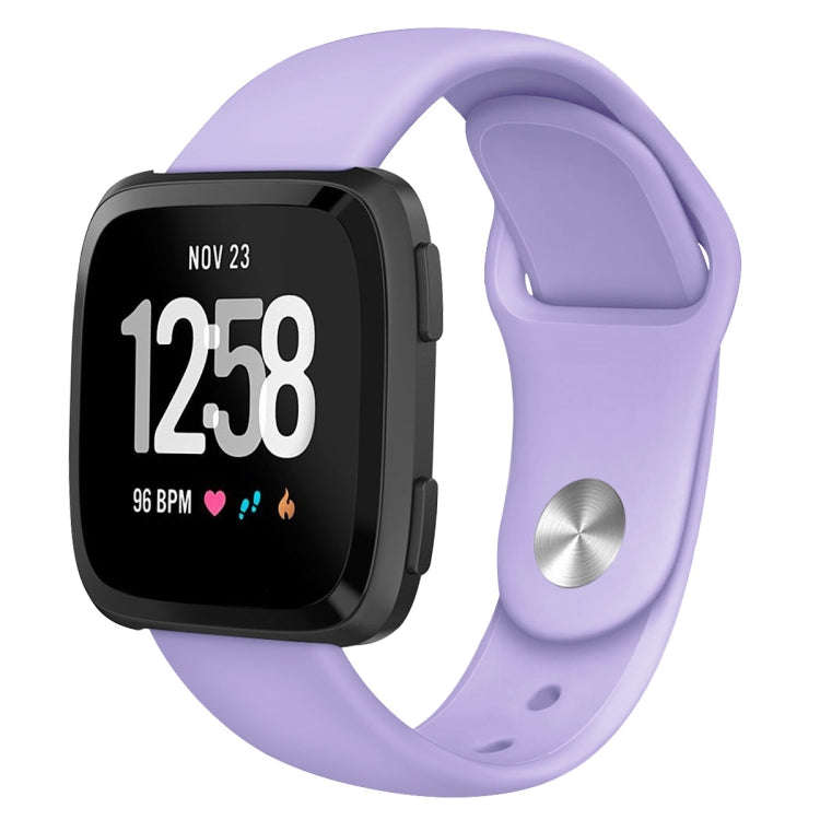 For Fitbit Versa 2 / Fitbit Versa / Fitbit Versa Lite Solid Color Silicone Watch Band, Size:S(Pin...