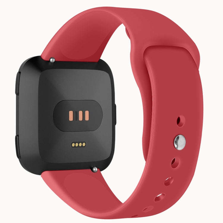 For Fitbit Versa 2 / Fitbit Versa / Fitbit Versa Lite Solid Color Silicone Watch Band, Size:S(Red)
