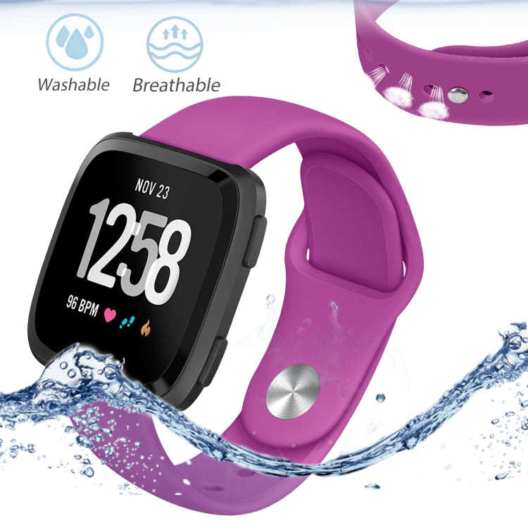 For Fitbit Versa 2 / Fitbit Versa / Fitbit Versa Lite Solid Color Silicone Watch Band, Size:S(Daz...