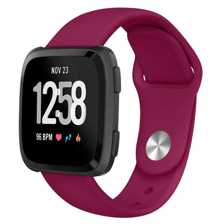 For Fitbit Versa 2 / Fitbit Versa / Fitbit Versa Lite Solid Color Silicone Watch Band, Size:S(Win...