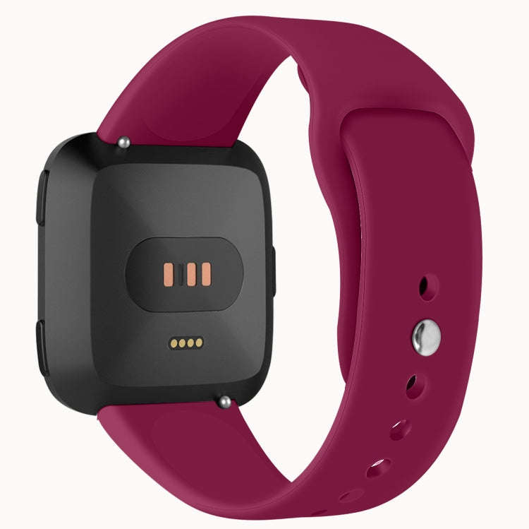 For Fitbit Versa 2 / Fitbit Versa / Fitbit Versa Lite Solid Color Silicone Watch Band, Size:S(Win...