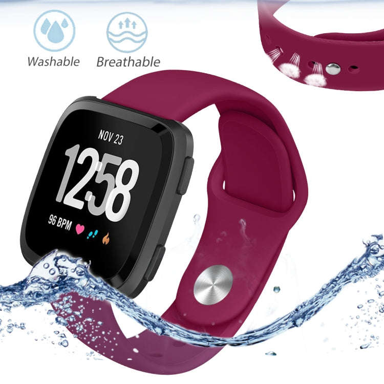 For Fitbit Versa 2 / Fitbit Versa / Fitbit Versa Lite Solid Color Silicone Watch Band, Size:S(Win...