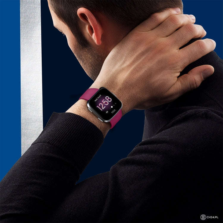For Fitbit Versa 2 / Fitbit Versa / Fitbit Versa Lite Solid Color Silicone Watch Band, Size:S(Win...