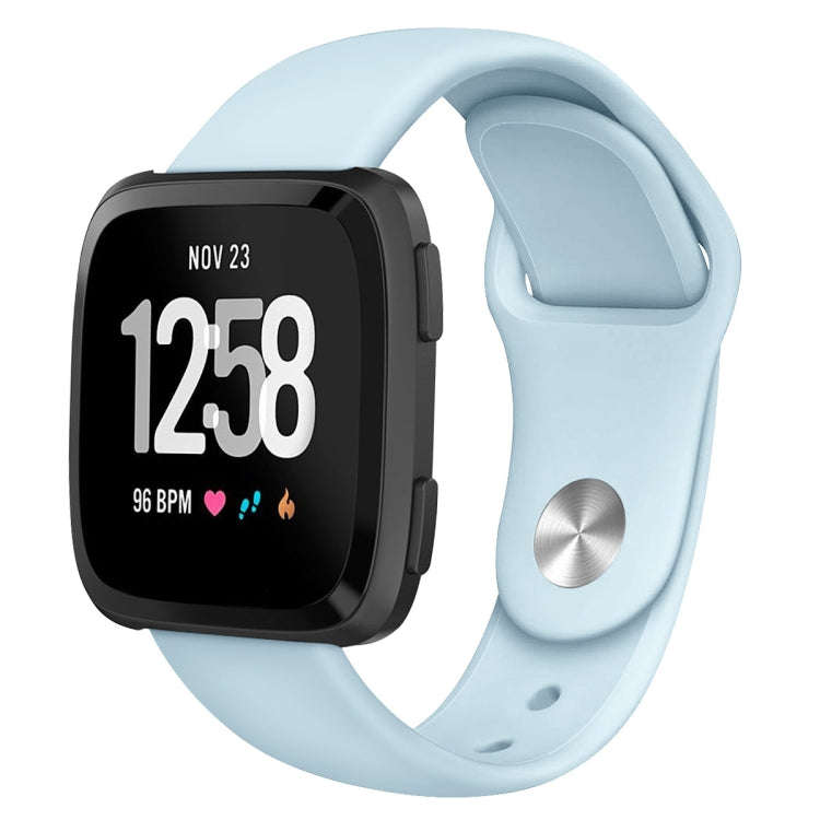 For Fitbit Versa 2 / Fitbit Versa / Fitbit Versa Lite Solid Color Silicone Watch Band, Size:S(Bab...