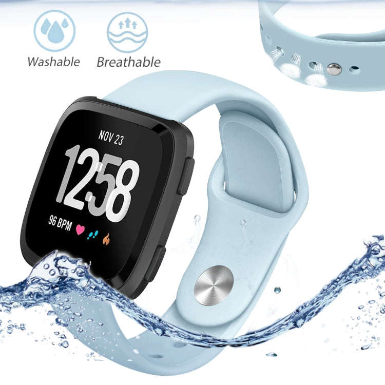 For Fitbit Versa 2 / Fitbit Versa / Fitbit Versa Lite Solid Color Silicone Watch Band, Size:S(Bab...