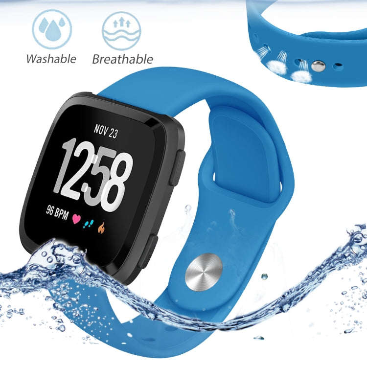 For Fitbit Versa 2 / Fitbit Versa / Fitbit Versa Lite Solid Color Silicone Watch Band, Size:S(Bri...