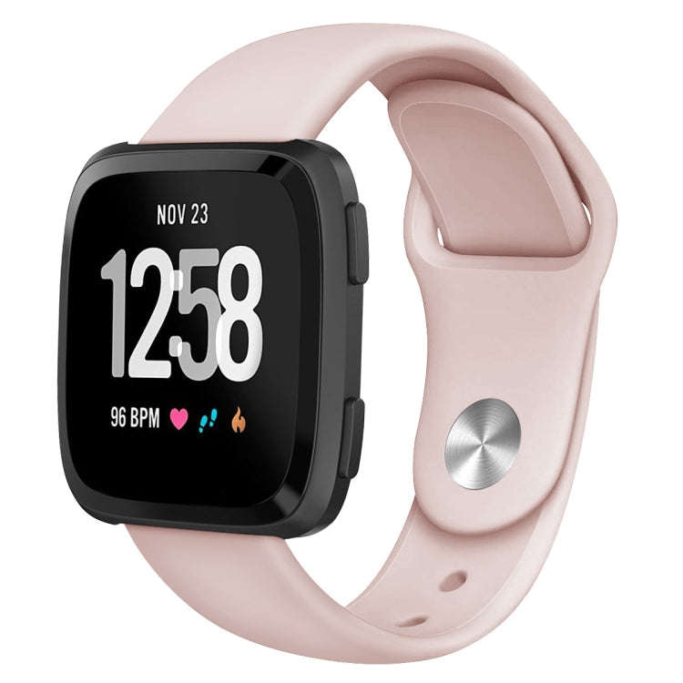 For Fitbit Versa 2 / Fitbit Versa / Fitbit Versa Lite Solid Color Silicone Watch Band, Size:S(San...