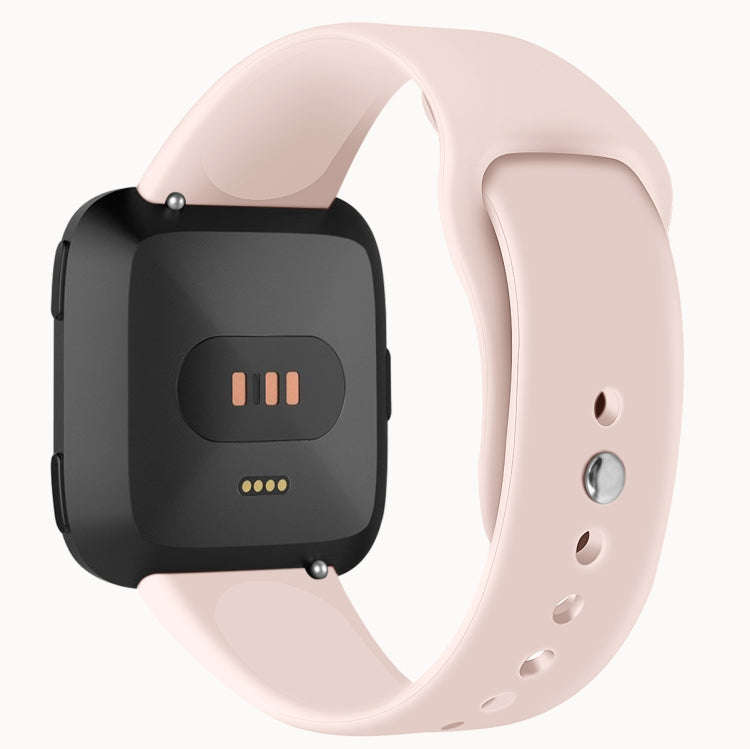 For Fitbit Versa 2 / Fitbit Versa / Fitbit Versa Lite Solid Color Silicone Watch Band, Size:S(San...