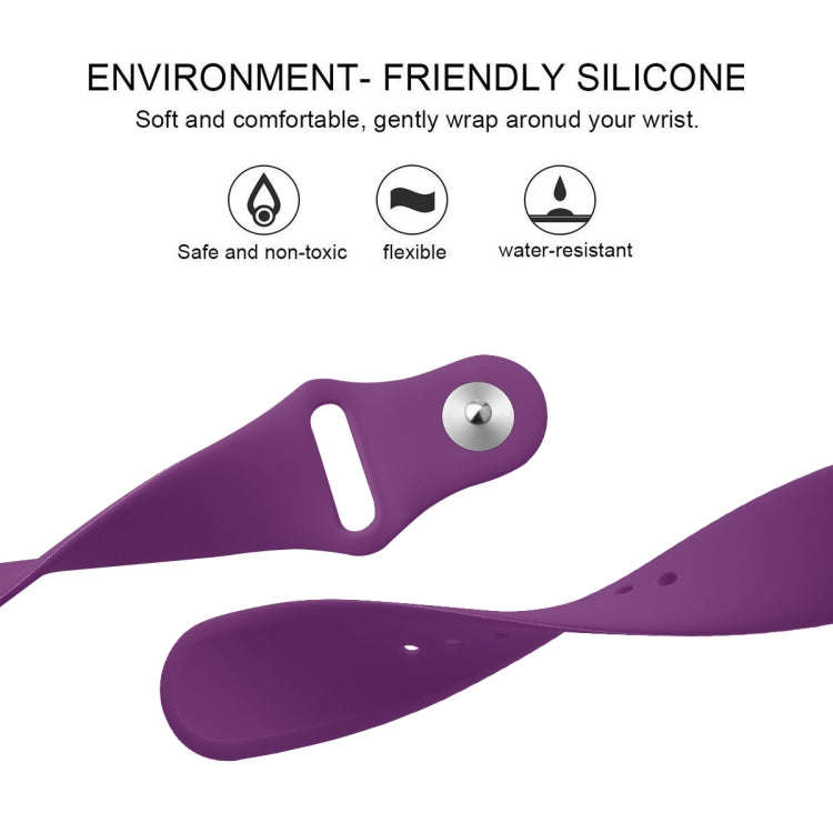 For Fitbit Versa 2 / Fitbit Versa / Fitbit Versa Lite Solid Color Silicone Watch Band, Size:S(Pur...