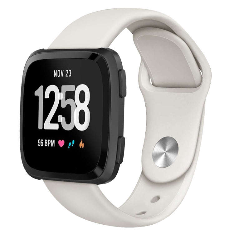 For Fitbit Versa 2 / Fitbit Versa / Fitbit Versa Lite Solid Color Silicone Watch Band, Size:S(Apr...