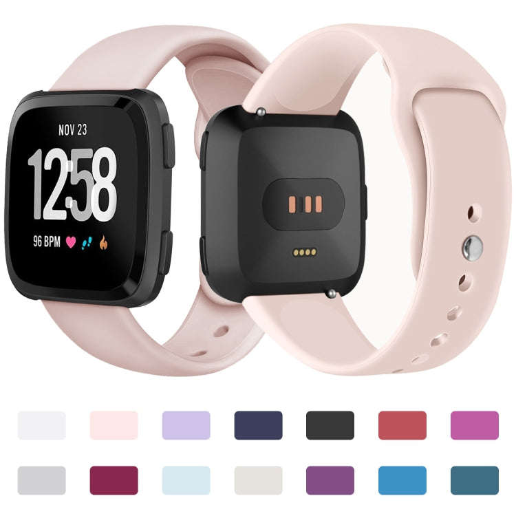 For Fitbit Versa 2 / Fitbit Versa / Fitbit Versa Lite Solid Color Silicone Watch Band, Size:S(Roc...