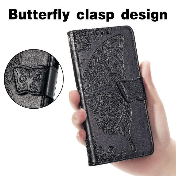 For Huawei nova 11i / Enjoy 60 Pro Butterfly Love Flower Embossed Flip Leather Phone Case(Black)