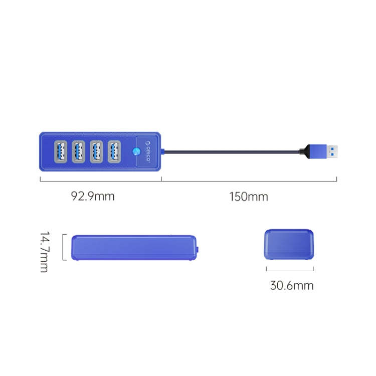ORICO PW4U-C3 4 in 1 USB to USB Multifunctional Docking Station HUB Adapter (Blue)