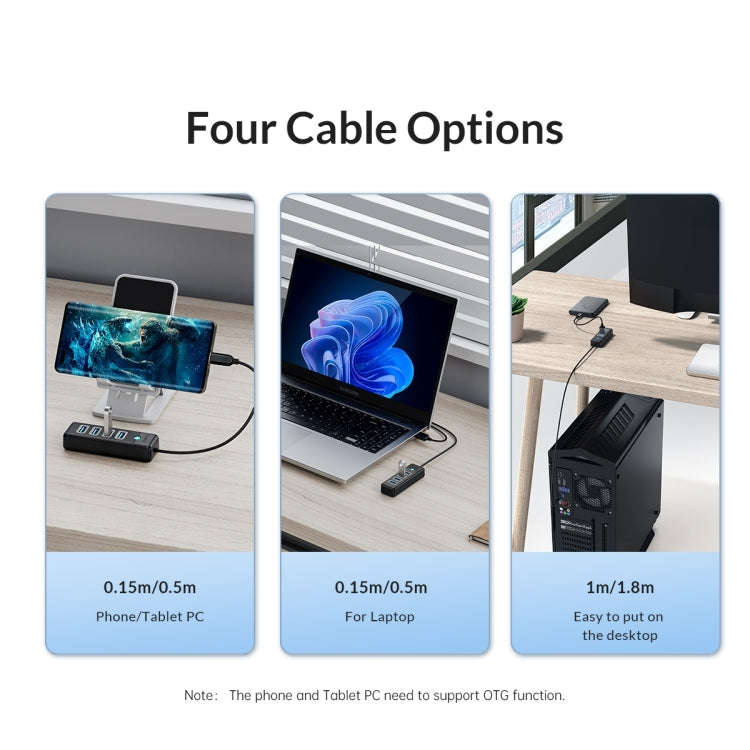 ORICO PW4U-C3 4 in 1 USB to USB Multifunctional Docking Station HUB Adapter (Blue)