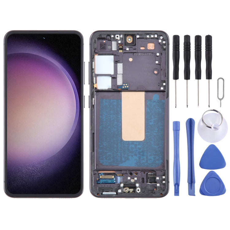 For Samsung Galaxy S23 SM-S911B EU Version Original LCD Screen Digitizer Full Assembly with Frame