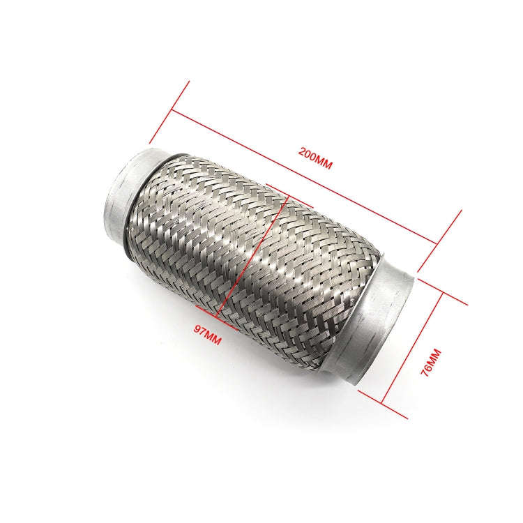 XH-6172 Car Muffler Exhaust Pipe Silencer Nozzle Stainless Steel Exhaust, Size:76mm(Silver)