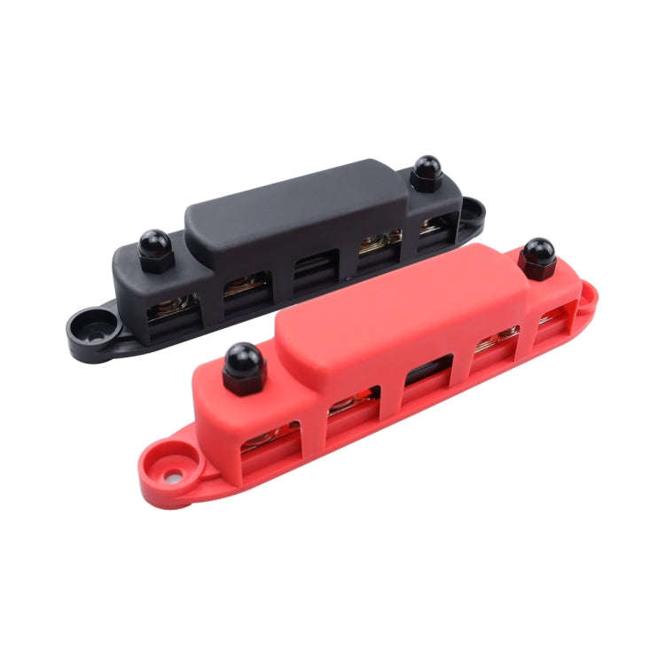 CP-4125 1 Pair RV Yacht M8 Single Row 4-way Power Distribution Block Busbar with Cover with 300A ...