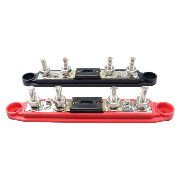 CP-4125 1 Pair RV Yacht M8 Single Row 4-way Power Distribution Block Busbar with Cover with 300A ...