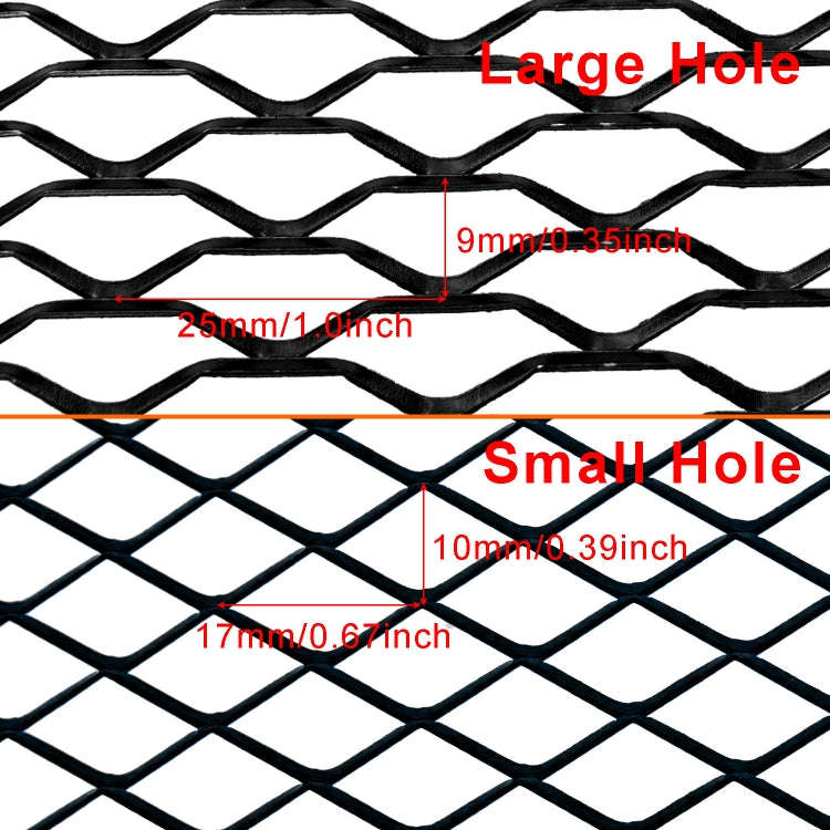 XH-6013 100x33cm Universal Car Grill Mesh Aluminum Alloy Grille Insert Bumper, Type:Small Hole(Si...