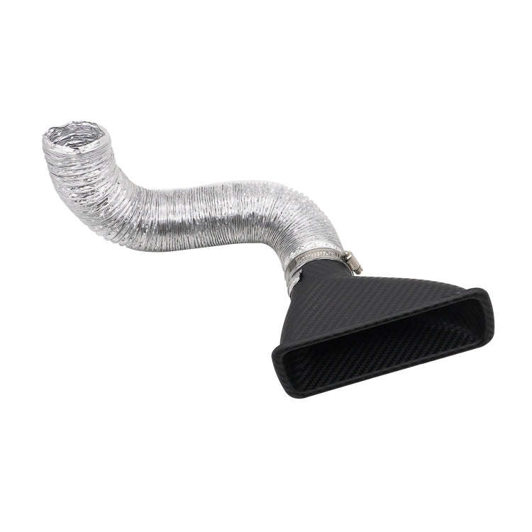 XH-UN099 Carbon Fiber Car Front Bumper Turbo Air Intake Inlet Pipe Air Funnel Kit(Square)