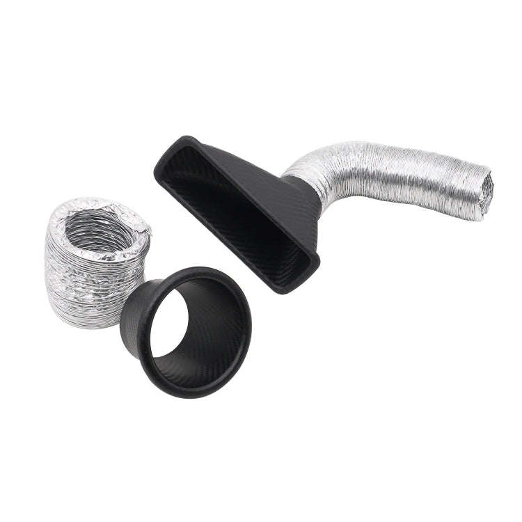 XH-UN099 Carbon Fiber Car Front Bumper Turbo Air Intake Inlet Pipe Air Funnel Kit(Square)