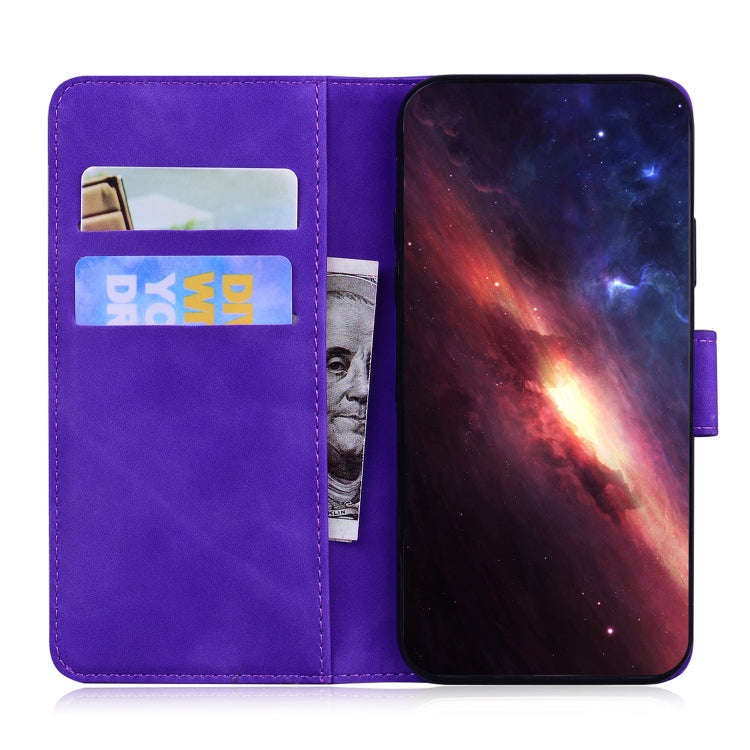 For Motorola Edge 50 Ultra Tiger Embossing Pattern Leather Phone Case(Purple)