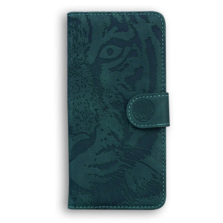 For Motorola Edge 2024 Tiger Embossing Pattern Leather Phone Case(Green)