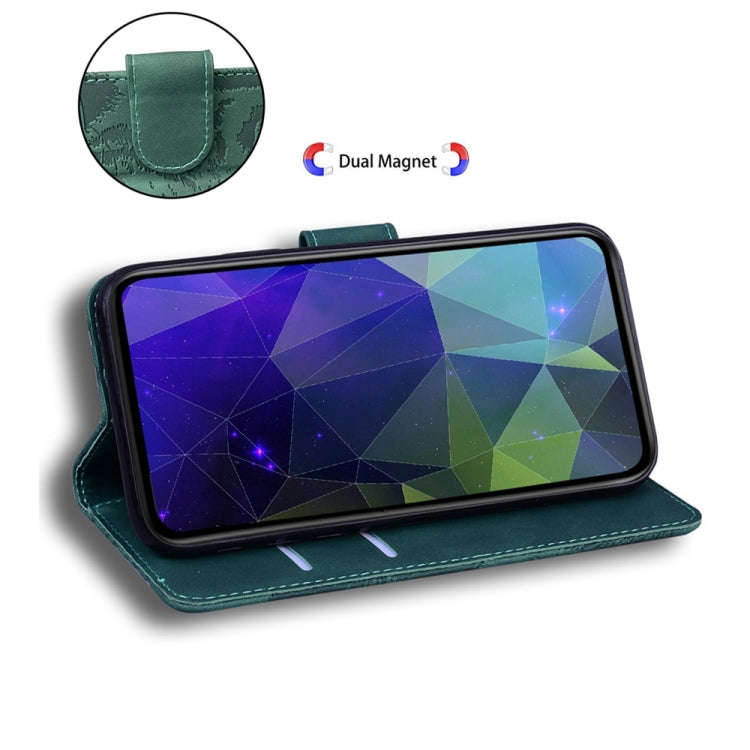 For Motorola Edge 2024 Tiger Embossing Pattern Leather Phone Case(Green)