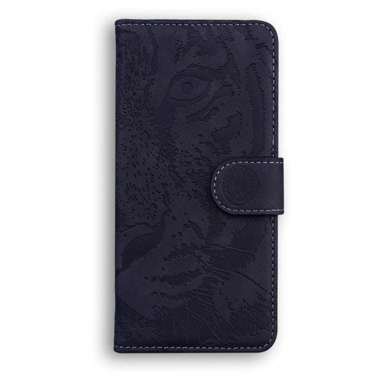 For Motorola Moto G04s / Moto E14 Tiger Embossing Pattern Leather Phone Case(Black)