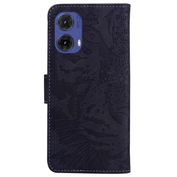 For Motorola Moto G85 Tiger Embossing Pattern Leather Phone Case(Black)