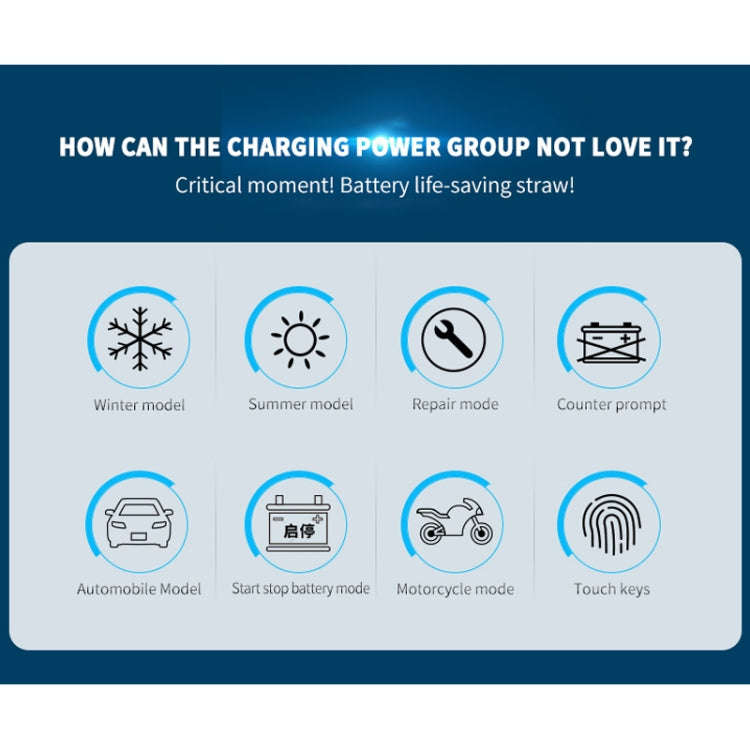 ANHTCzyx 12V 8A  / 24V 4A Automobile Battery Charger Motorcycle Battery Repair Type AGM(EU Plug)