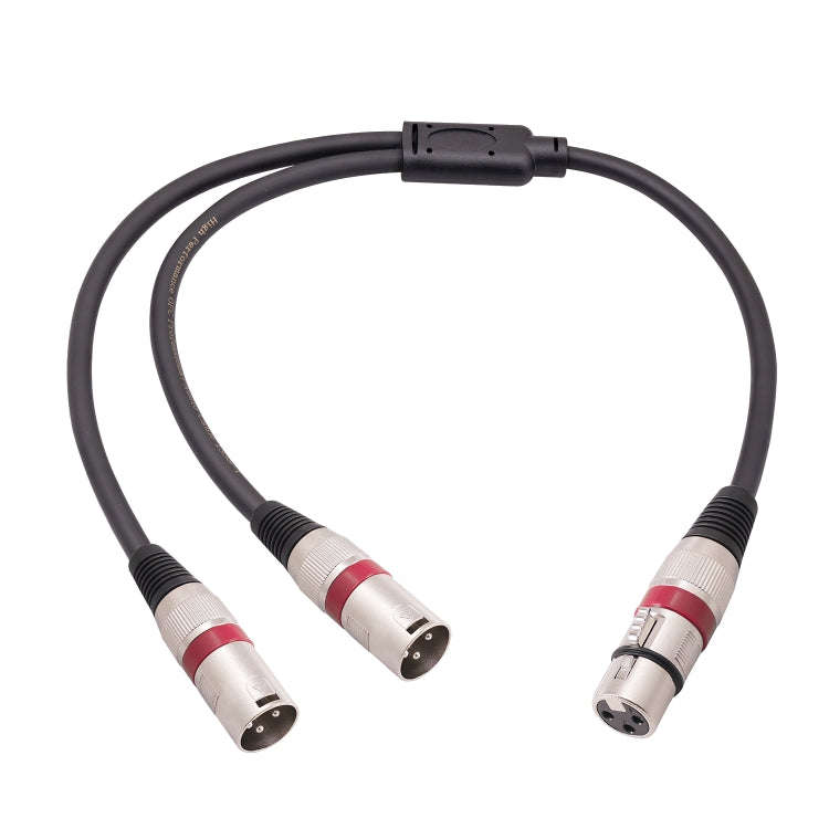2055YMMF-05 XLR 3pin Female to Dual Male Audio Cable, Length: 50cm(Black+Red)