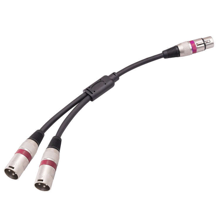 2055YMMF-05 XLR 3pin Female to Dual Male Audio Cable, Length: 50cm(Black+Red)