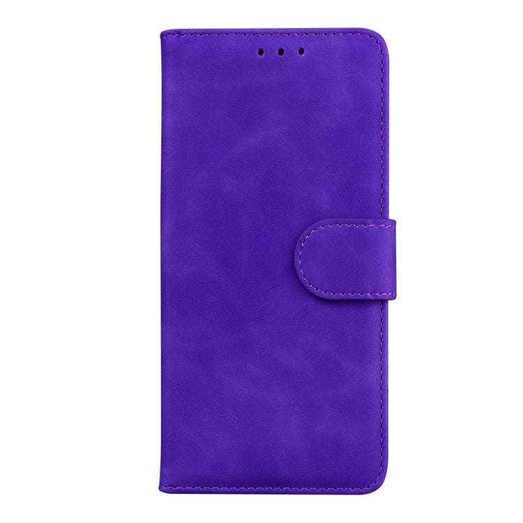 For Motorola Edge 2024 Skin Feel Pure Color Flip Leather Phone Case(Purple)