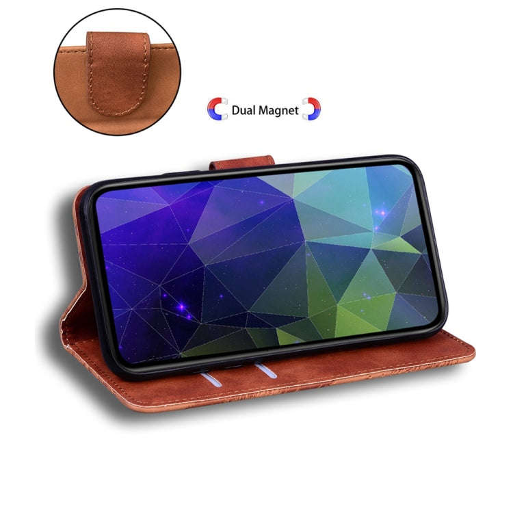For Motorola Edge 2024 Skin Feel Pure Color Flip Leather Phone Case(Brown)