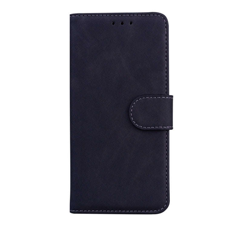 For Motorola Edge 2024 Skin Feel Pure Color Flip Leather Phone Case(Black)