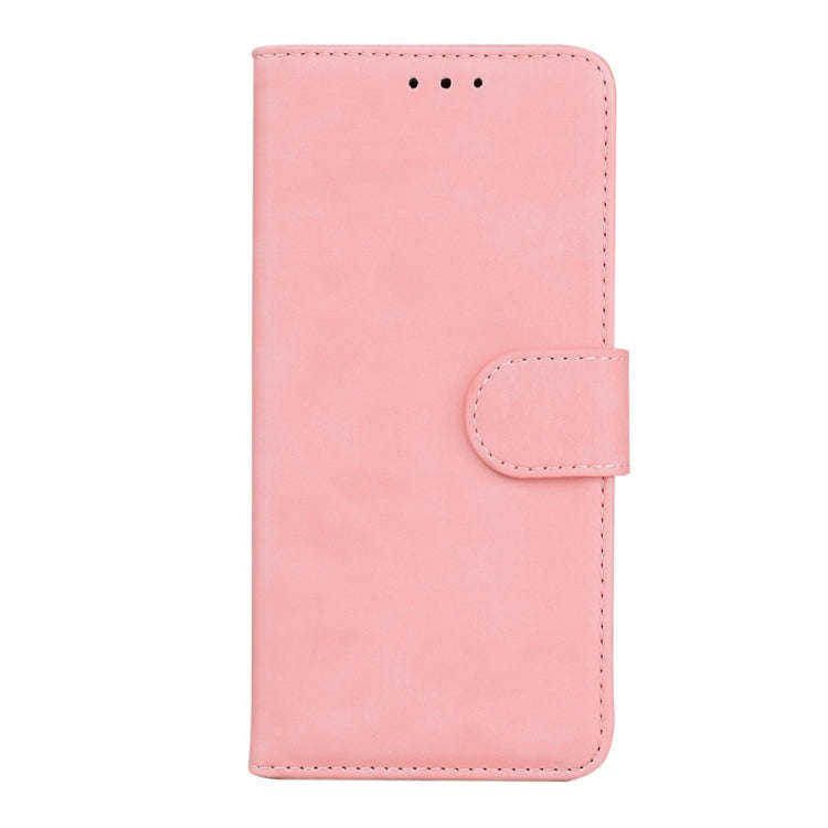 For Motorola Moto G04s / Moto E14 Skin Feel Pure Color Flip Leather Phone Case(Pink)