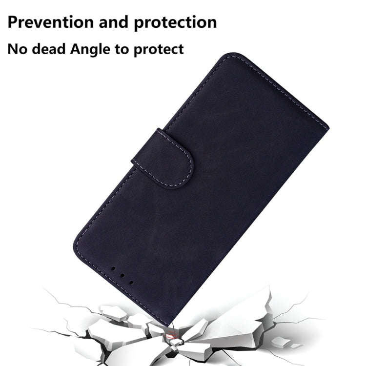 For Motorola Moto G04s / Moto E14 Skin Feel Pure Color Flip Leather Phone Case(Black)