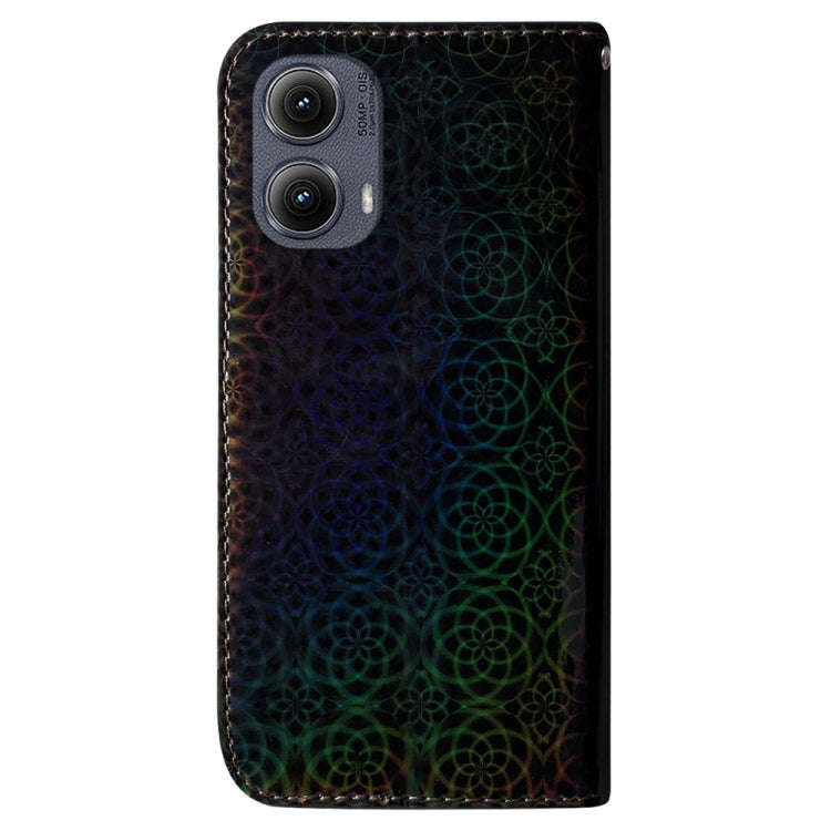 For Motorola Edge 2024 Colorful Magnetic Buckle Leather Phone Case(Black)